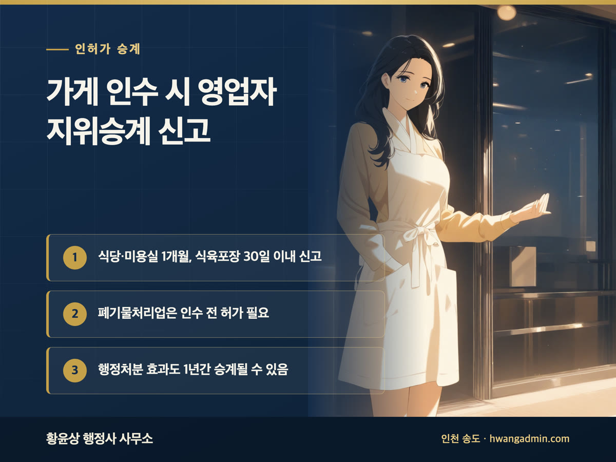 영업자 지위승계 신고 기한과 구비서류 안내, 식당·미용실·폐기물처리업 양도양수 절차