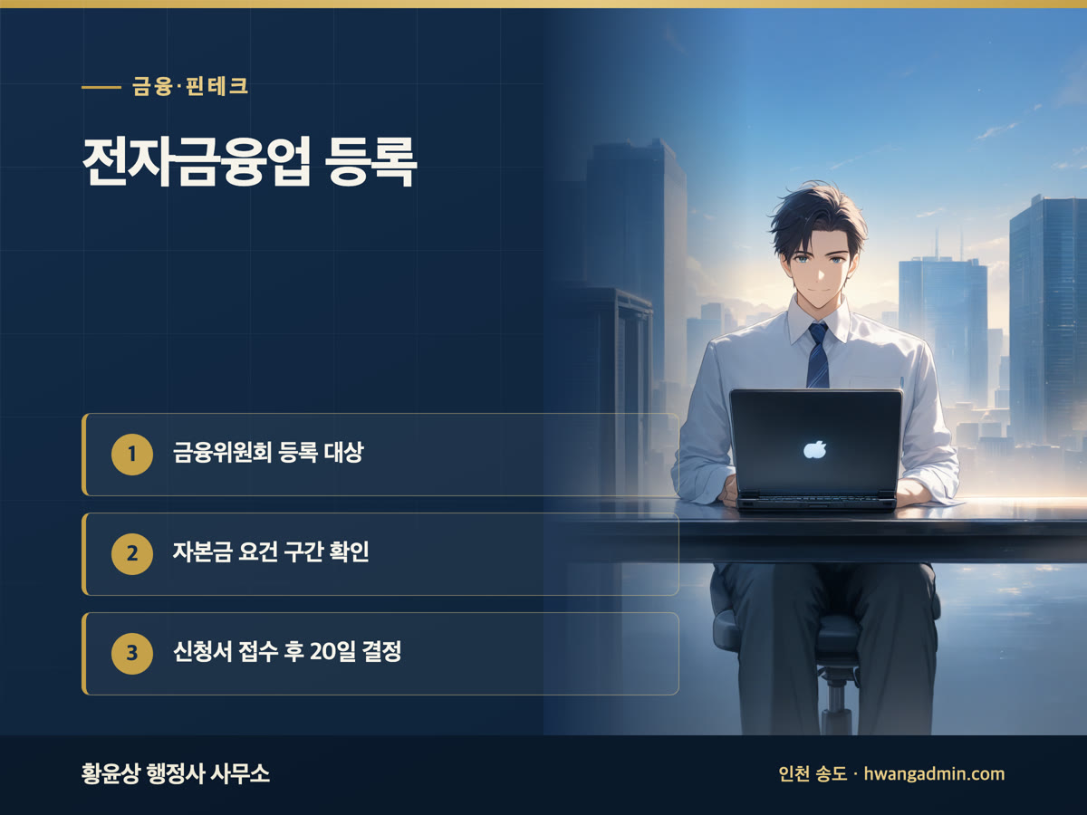 전자금융업 등록 — 전자지급결제대행(PG)·선불전자지급수단 요건과 서류 — 안내 이미지