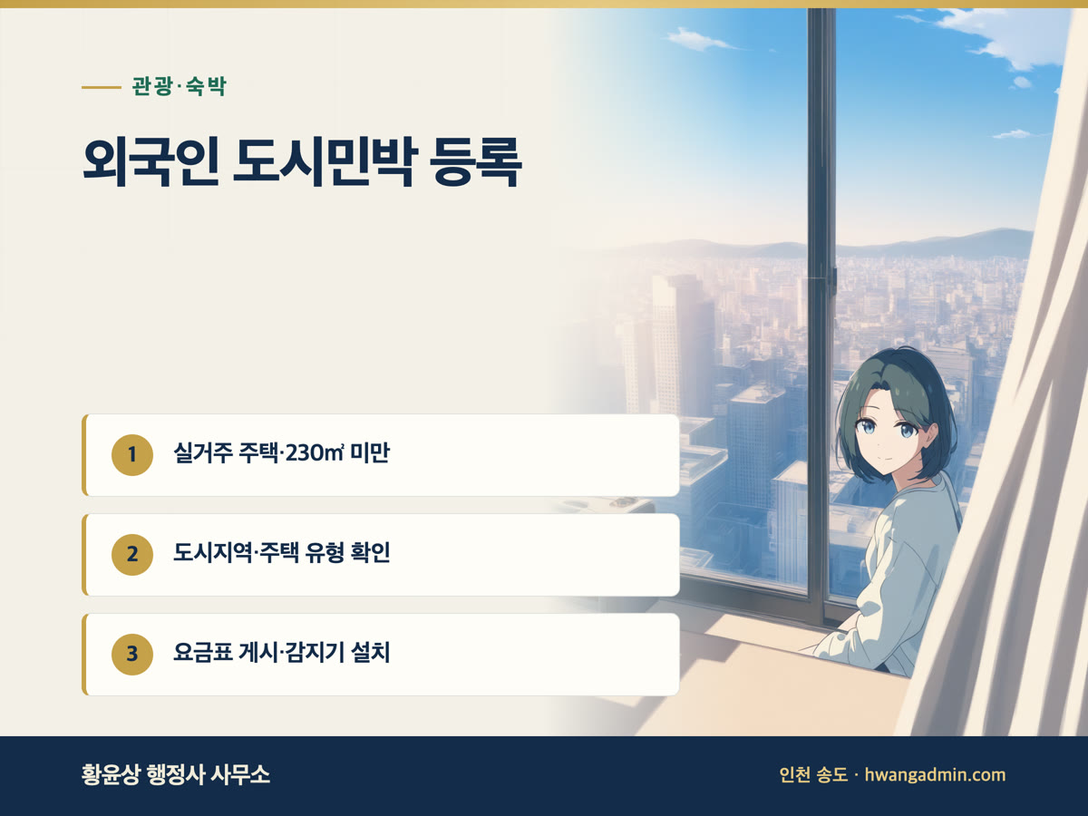 외국인관광 도시민박업 등록 방법 — 에어비앤비 운영 전 실거주·230㎡·요금표 확인 — 안내 이미지