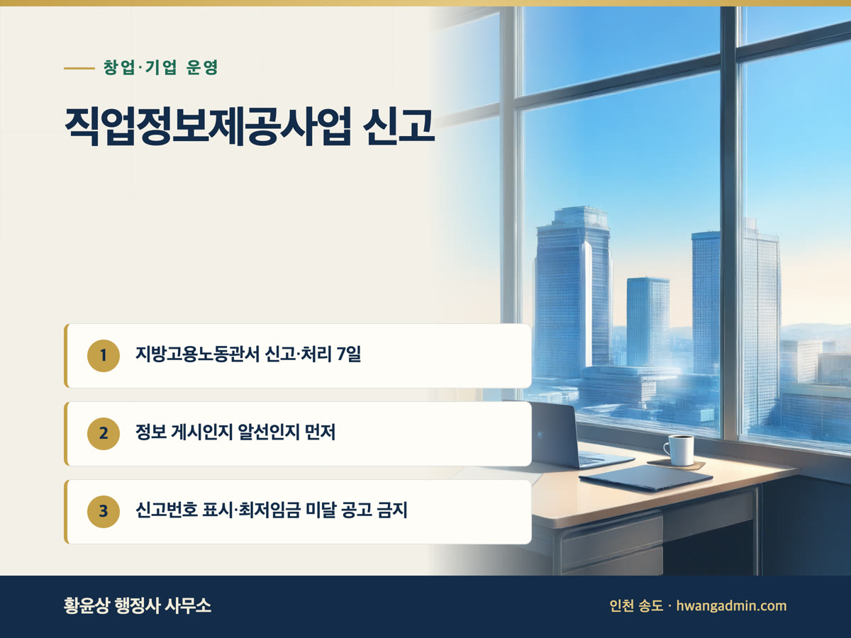직업정보제공사업 신고 — 구인구직 사이트·앱 운영 전 신고 서류와 준수사항 — 안내 이미지