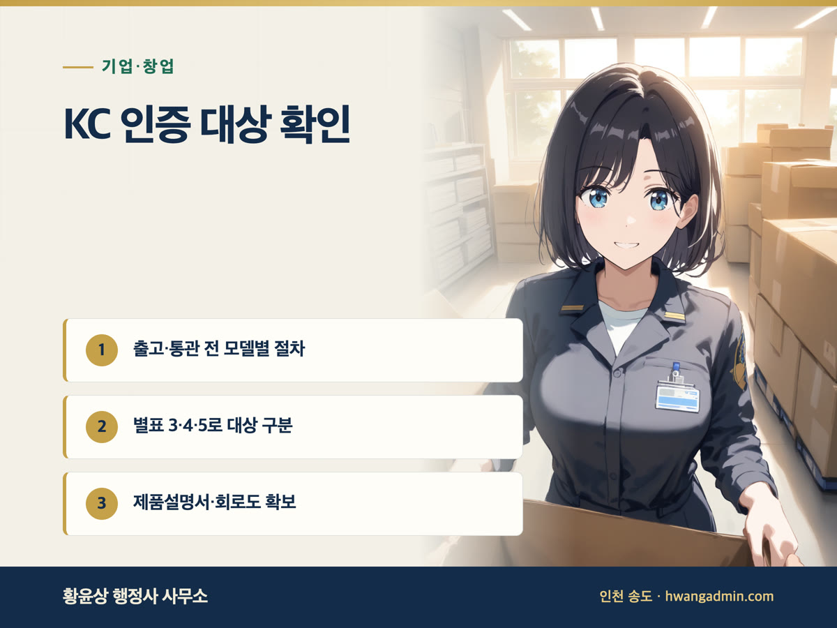 KC 안전인증·안전확인 대상 확인과 신청서류 — 전기용품·생활용품 수입·OEM 제품 — 안내 이미지