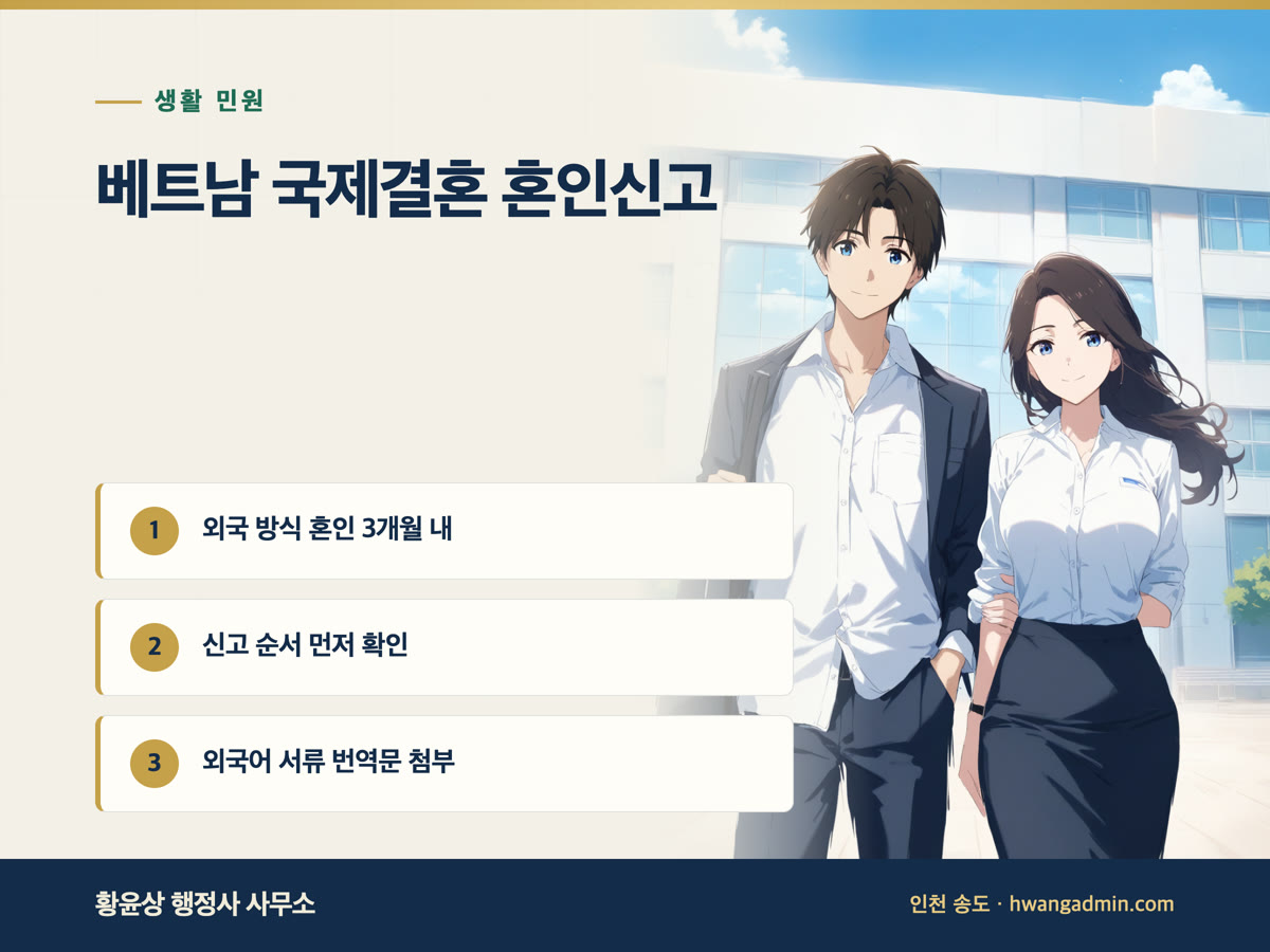 한국·베트남 국제결혼 혼인신고 — 한국 먼저 신고와 베트남 혼인 후 신고 — 안내 이미지