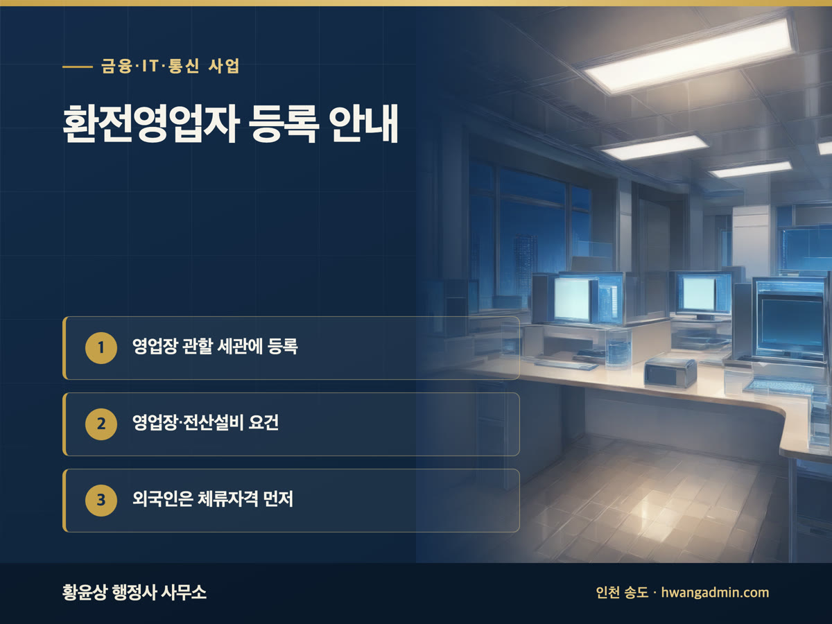 환전영업자 등록 방법 — 관할 세관 신청 서류와 외국인 환전소 체류자격 확인 — 안내 이미지