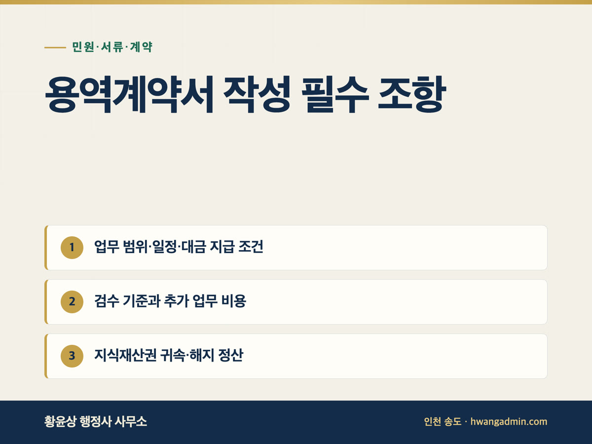 용역계약서·업무위탁계약서 작성 방법 — 필수 조항과 표준양식의 한계 — 안내 이미지